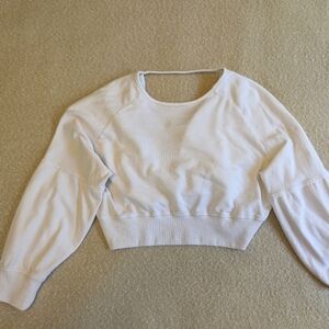 Women's Open-Back Cropped Workout Pullover Size: Large